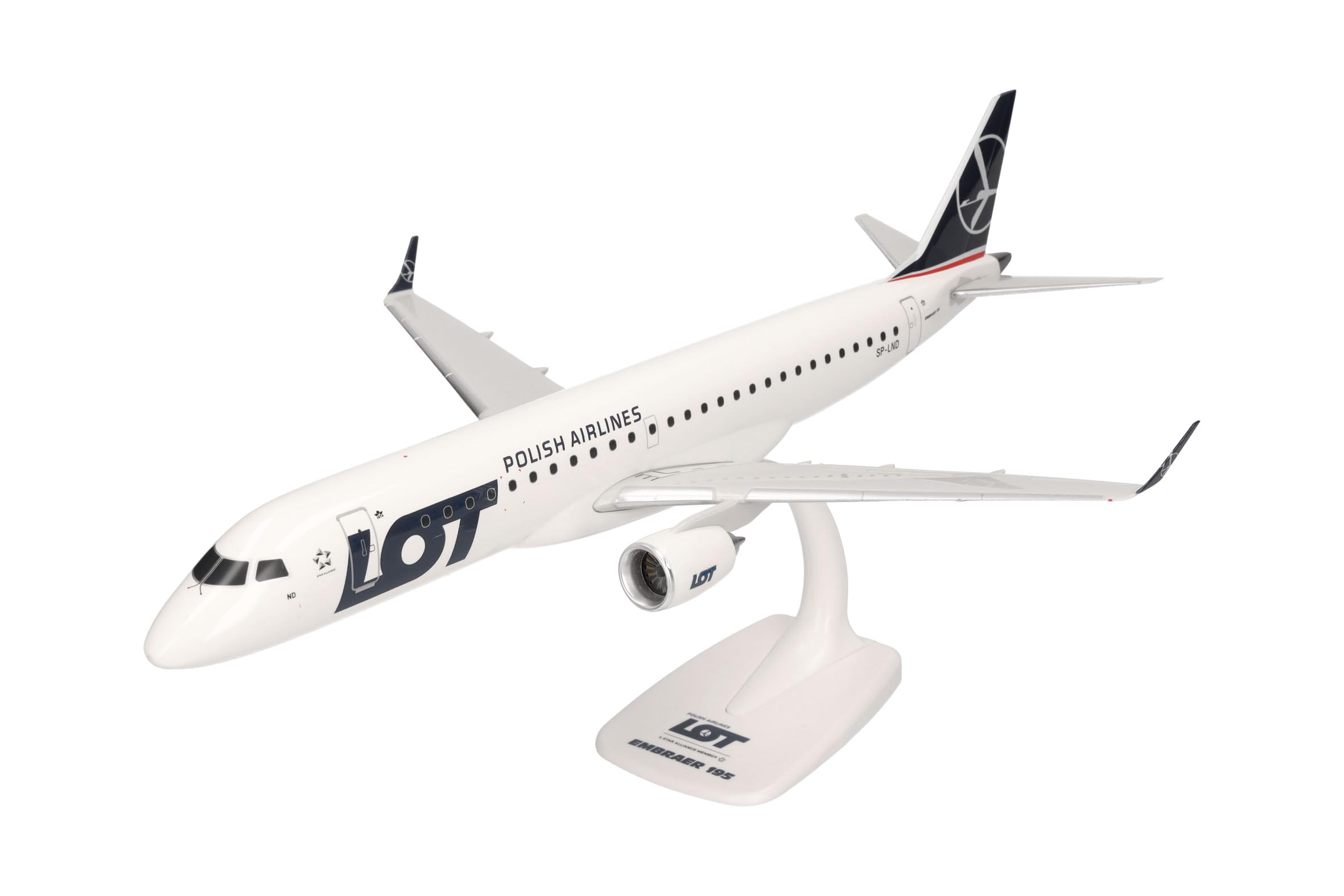 Herpa Snap-Fit Model Aircraft LOT Polish Airlines Embraer E195